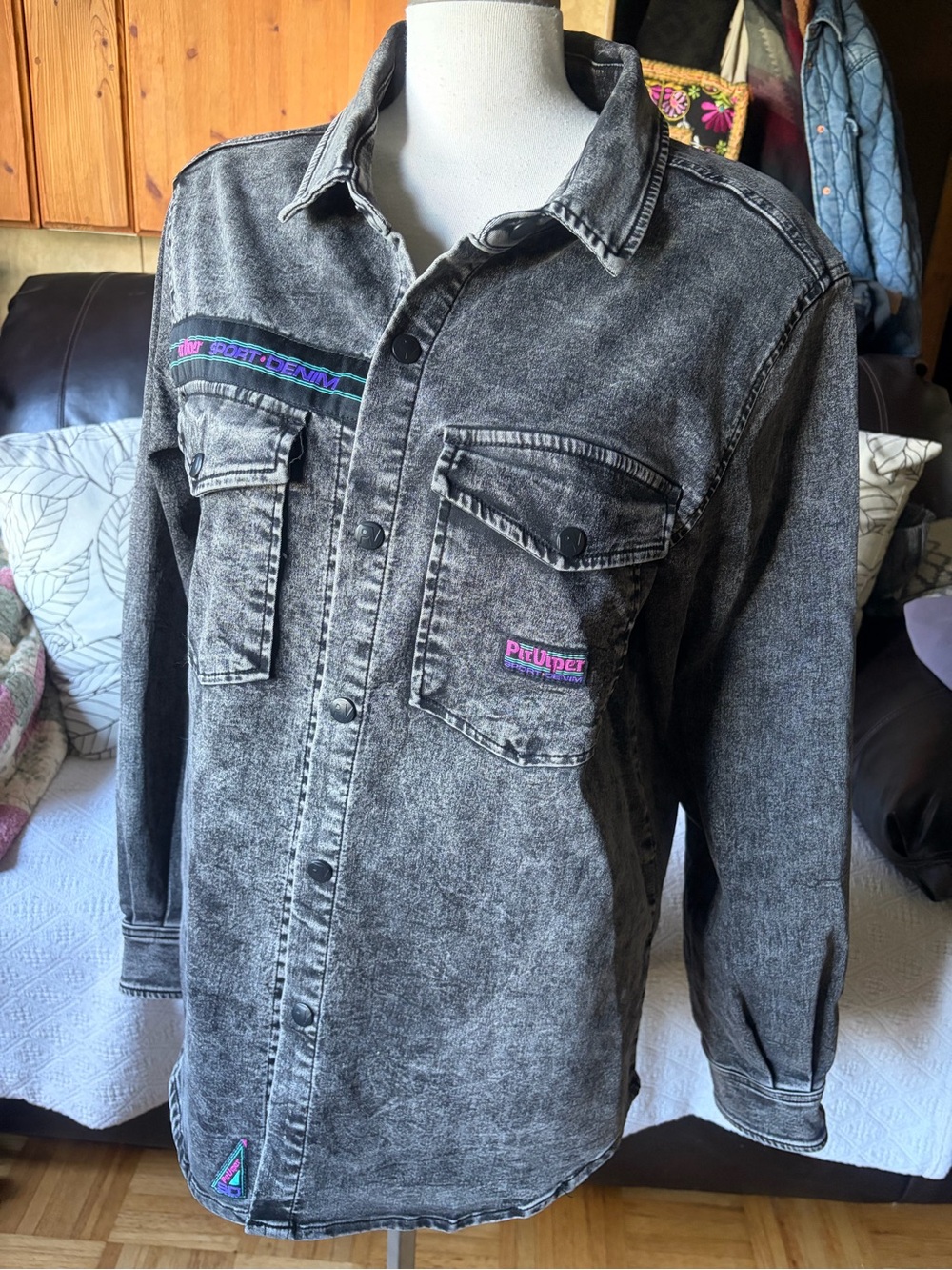 Men's Pit Viper Sport Denim Button Down Long Sleeve Shirt